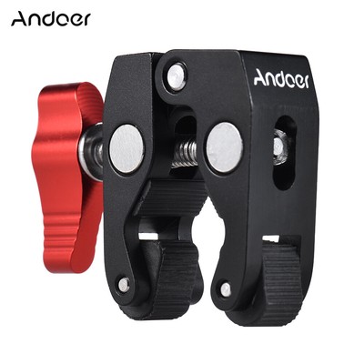 Andoer Metal Crab-Shaped Super Clamp with 1/4''-20 3/8''-16 Threaded Holes F7Z1