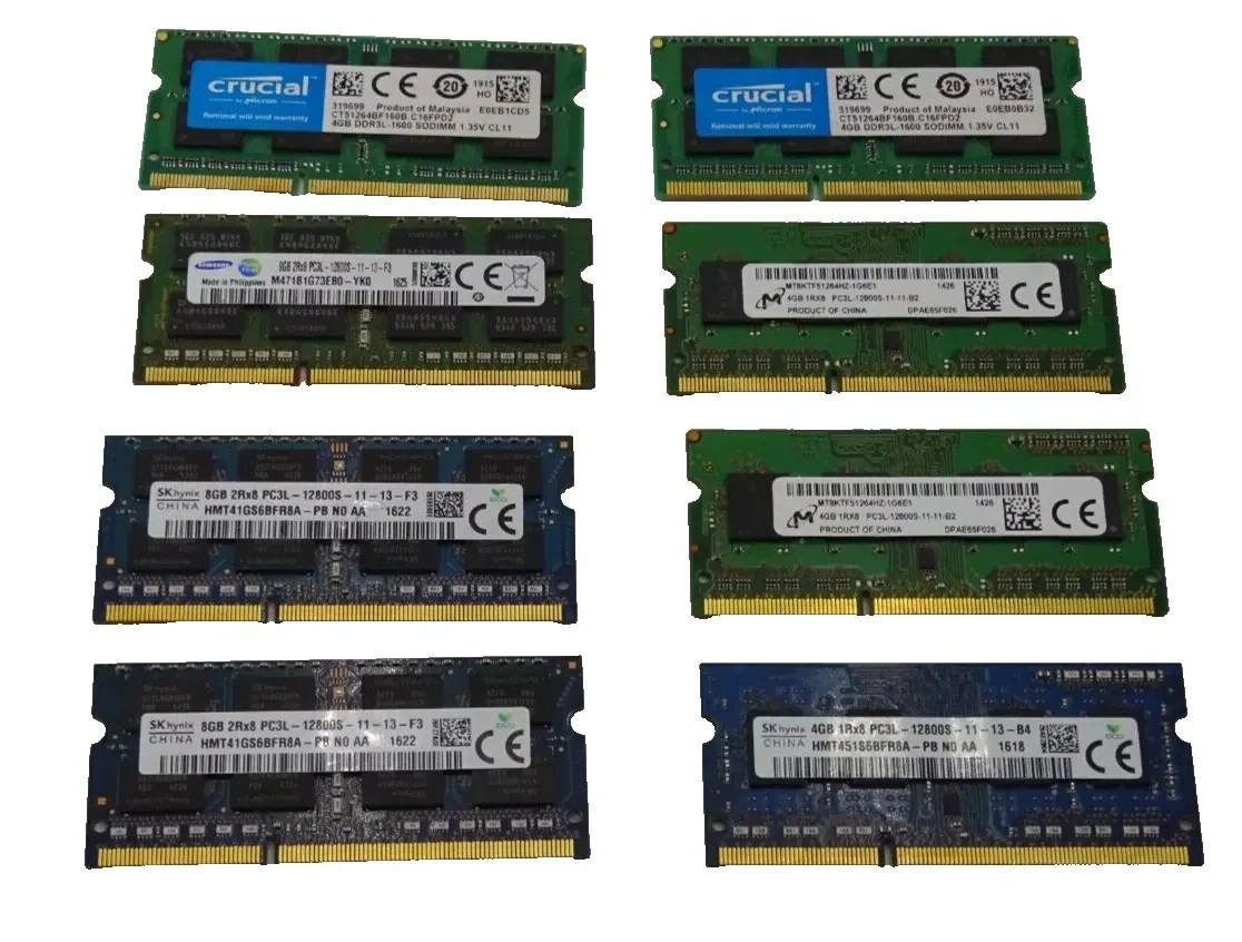 8GB DDR3L-1600 SODIMM PC3 PC3L 12800S 4GB 204pin 2Rx8 DDR3 1600MHz Unbuffered Non-ECC 1.35V CL11 Dual Rank RAM Memory Kit