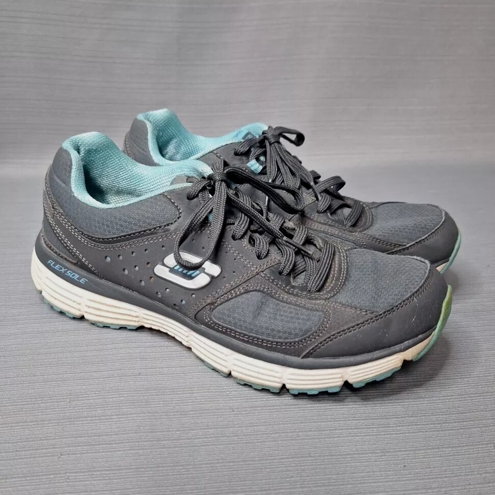 Skechers Agility Ramp Up Athletic Shoes Sneakers Gray Teal  display picture 1