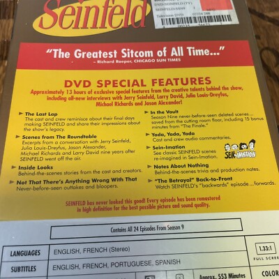 Seinfeld: The Complete Ninth Season (DVD, 1997) 43396410060| eBay