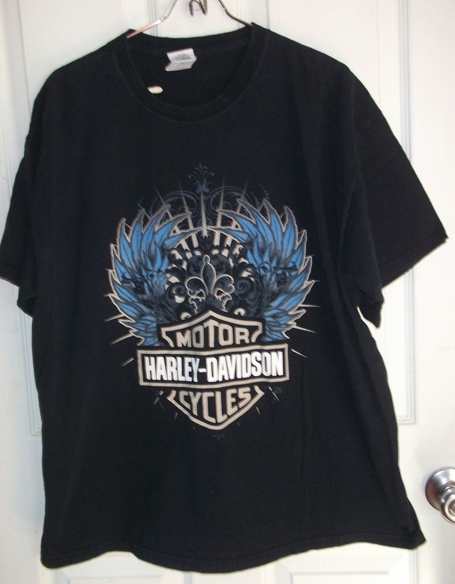 Gildan Harley Davidson Motorcycle T-Shirt XL Black Short
