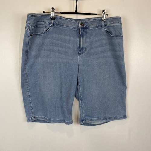 J Jill Stretch Light Blue Denim Jean Bermuda Shorts Size 14