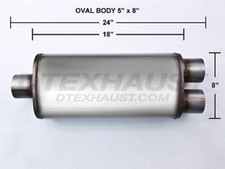 Flow Ii 2 58298 Performance Muffler 3 Inlet Center 3 Outlet Dual 5 X 8