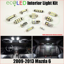 Fits 2009-2013 Mazda 6 White Led Interior Light Accessories Replacement Kit 7 Pc