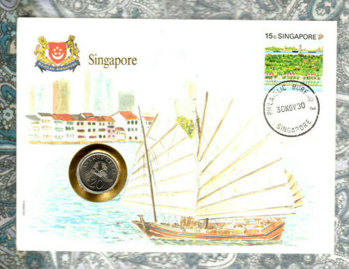 Monete E di Tutte le Nazioni Singapore 20 Centesimi 1989 UNC KM-52