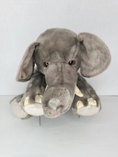 Toys R Us Gray Elephant Plush Vintage 2000 Animal Alley Stuffed L-14" H-8"