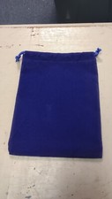 Royal Blue Large Dice Bag Pouch Velour Cloth with Drawstring 5" x 7" D D RPG