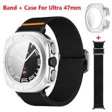 Sport Nylon Watch Band Strap Protect PC Case For Samsung Galaxy Watch Ultra 47mm
