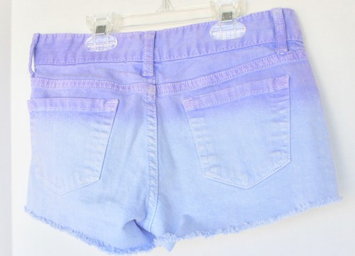 MOSSIMO SUPPLY CO Ombre Purple Blue Cutoff Denim Shorts Size 1 - Picture 2 of 2