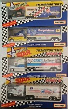 4X MATCHBOX NASCAR 12 7 75 STRAIGHT ARROW EXIDE SUPER STAR TRANSPORTERS S129