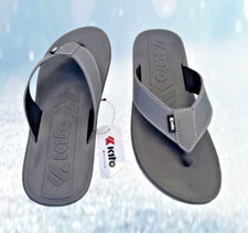 KITO Premium Quality THONGS / SANDALS / SLIDE BLACK GREY UNISEX AA154M