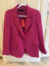 Carolina Herrera Crepe Tailored Jacket Blazer Size 8 Fuchsia MSRP 960 NWT
