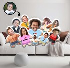 Funny Personalised Custom Photo Upload 3D Doll Head Crop Out Cushion Pillow Gift