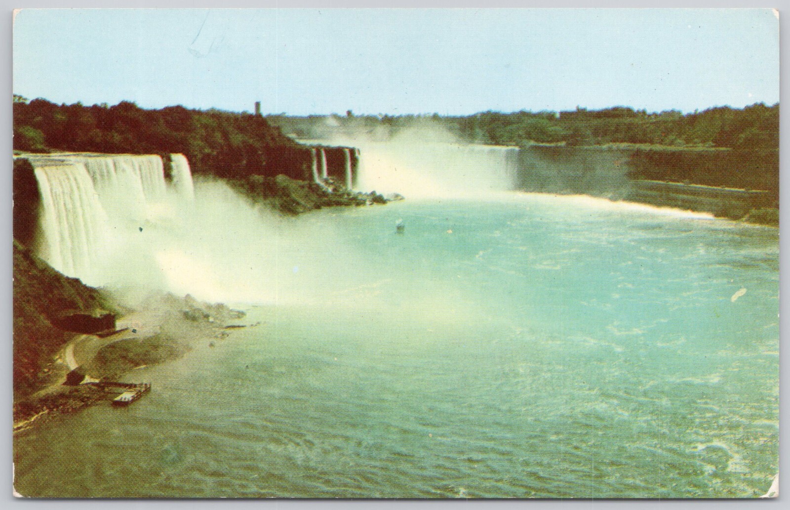 Vintage Niagara Falls NY Postcard View from Rainbow Bridge