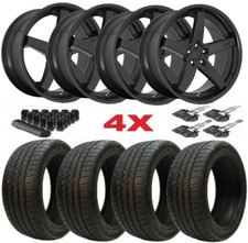 20x910.5 Wheels Tires Black Asanti 2554520 2454020 Fits Mercedes Infiniti