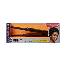 	Kiss Red by Pencil Flat Iron Hair Straightener 0.3 Inch Ceramic	