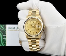 ROLEX 18kt Gold DayDate 36mm President Champagne Stick Dial 18238 - SANT BLANC 3