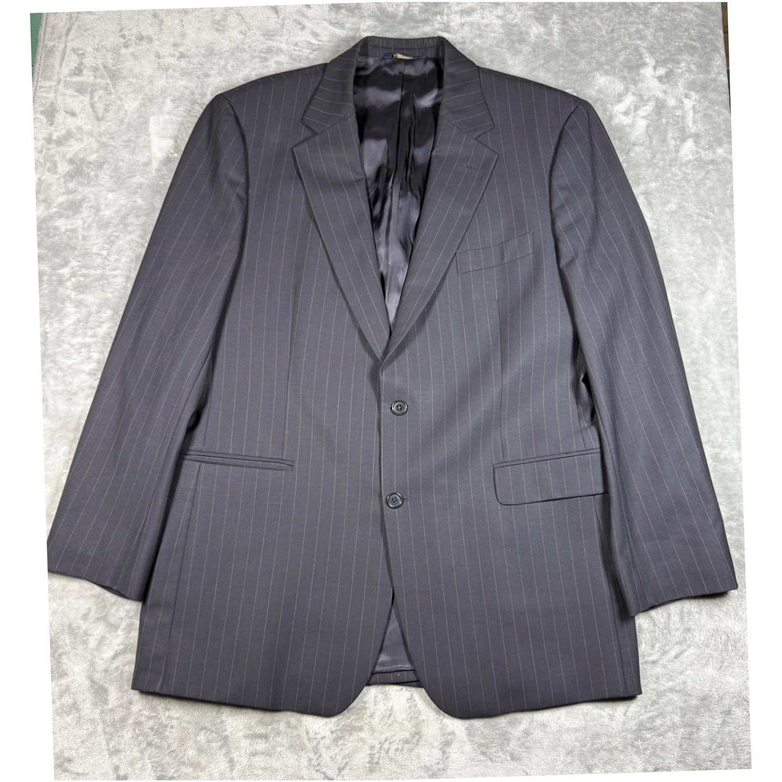 Brooks Brothers 346 Blazer Mens 44 LG Gray Pinstripe Stretch Wool Jacket