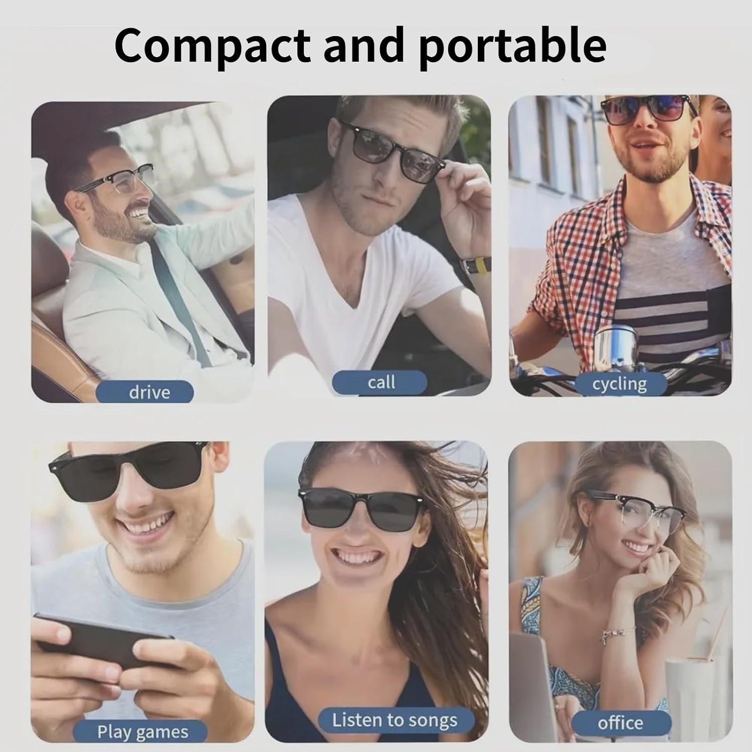 Black 60cm magnetic USB charger in various use cases, including driving, cycling, and office scenes.