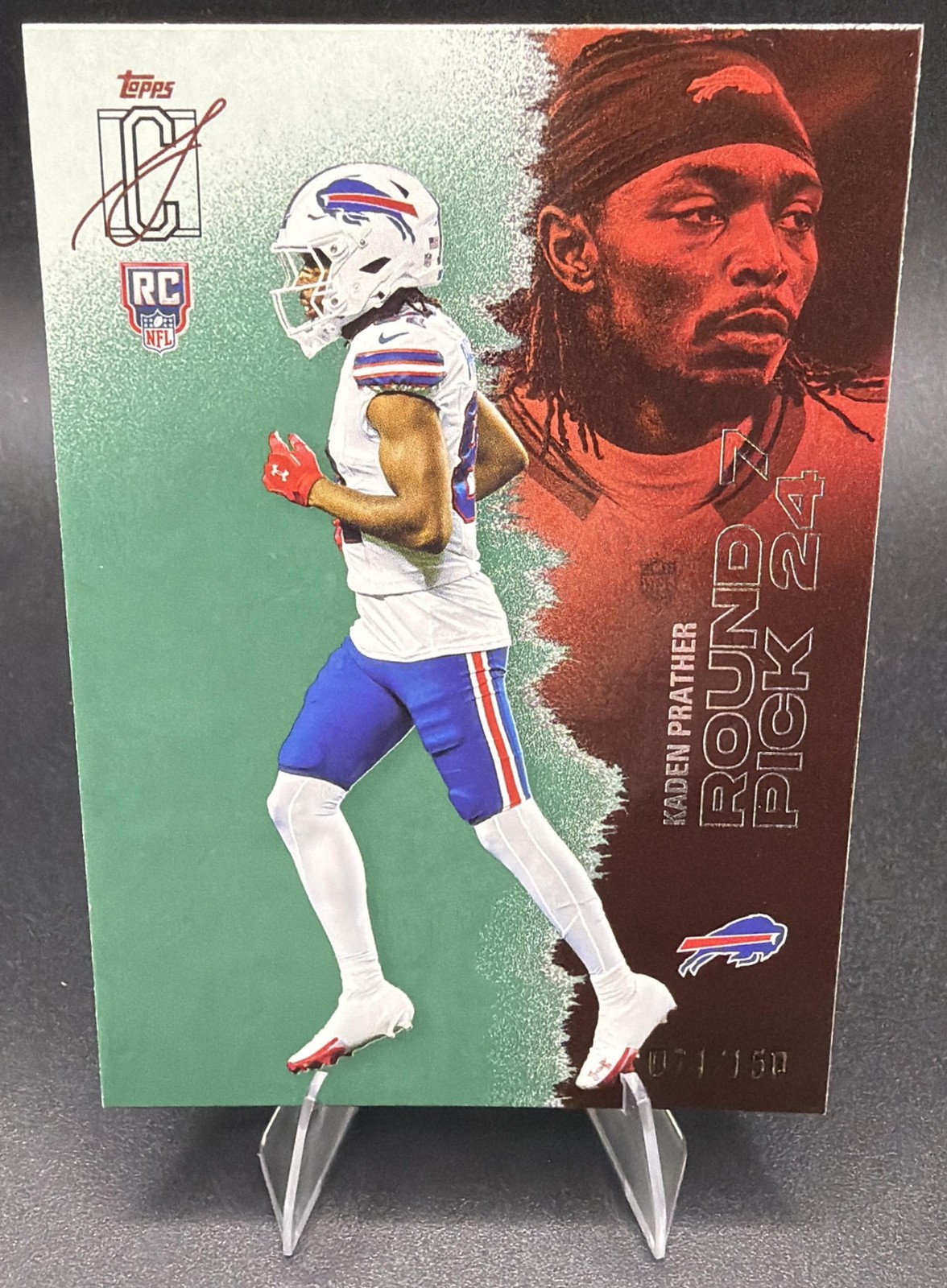 Kaden Prather 2025 Topps Signature Class Rookie Green Foil /150 RC #171 Bills