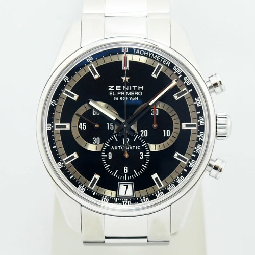 Zenith El Primero automatic 36000VpH 03.2040.400 Black Dial SS Men`s Watch