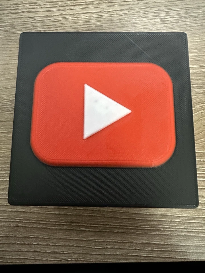 YouTube logo Play Button red button Homage YouTube Sign Desk Art 3D Print - Image 3 of 3