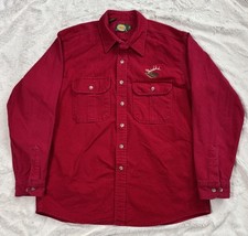 Vintage Cabelas Shirt Men's XLT Red Chamois Made In USA Heavyweight Deer Hunting