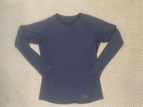 Women’s RAB Dark Gray Forge Merino Wool Blend Long Sleeve T, Medium, EUC