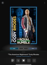 VIDEOGAME Topps WWE Slam 26 - ROYAL RUMBLE SURVIVE & CONQUER Blue - CODY RHODES