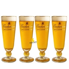 Four Budweiser Millennium Pilsner Beer Glass Budweiser Since 1876 Beer Glass