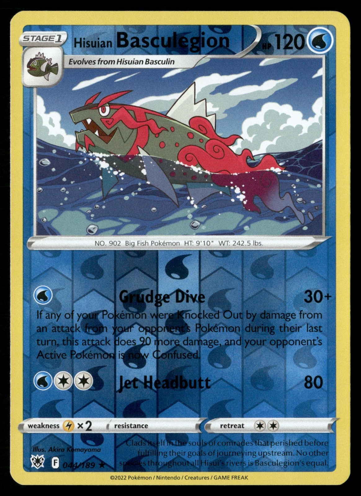 Hisuian Basculegion 044/189 Rare Astral Radiance Pokemon Reverse Holo Near Mint