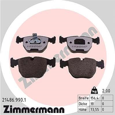 Zimmermann Bremsbelagsatz, Scheibenbremse Vorderachse U.A. FüR Alpina, BMW-image