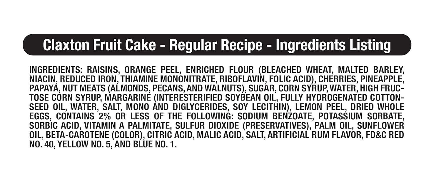 Old Fashion Claxton Fruit Cake 1 Lb Regular Recipe Loaves (3pack)