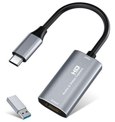 VIXLW Video Capture Card, 4K USB3.0 HDMI to USB C, 1080P60FPS USB-C, Silver 