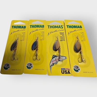 LOT OF 4- NEW Thomas Special Spinn 1/6 Oz Nickel/Gold NOS FREE SHIPPING NOS