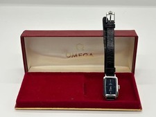 Omega Deville Ladies Manual Wind Blue Diamond Glass Square Watch Condition