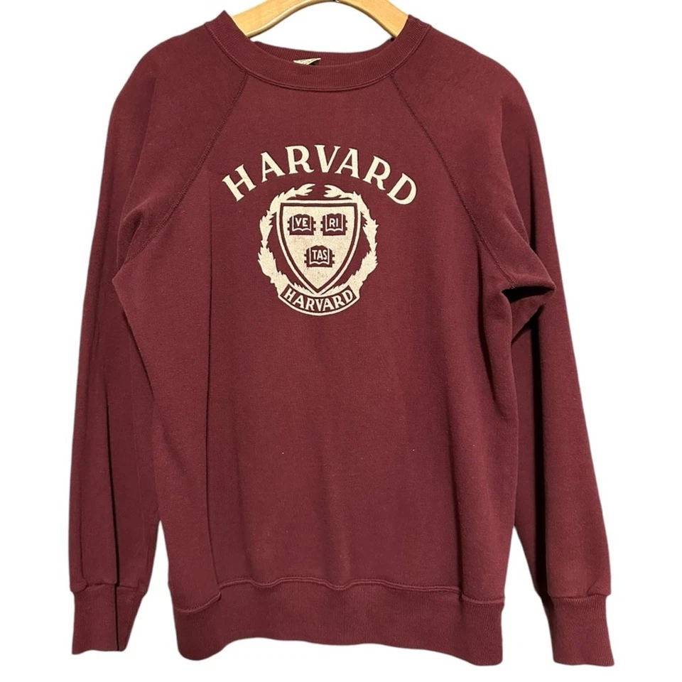 Sudadera Champion Años 80 Vintage Uni-Sex L Borgoña Granate Universidad de Harvard Foto 2 de 4