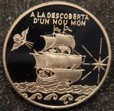 1994 Andorra 10 diners Discovery of the New World Ship Clipper silver coin