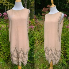 1920s Pink Silk Chiffon Beaded Flapper Dress, AS IS, Needs TLC Great Study Piece
