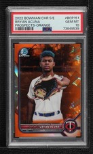 2022 Bowman Chrome Sapphire Prospects Orange 17/75 Bryan Acuna Acuña PSA 10 0m4r