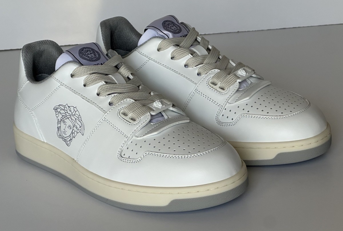 Versace Women's Medusa White Leather Sneakers 10 US (40 Euro