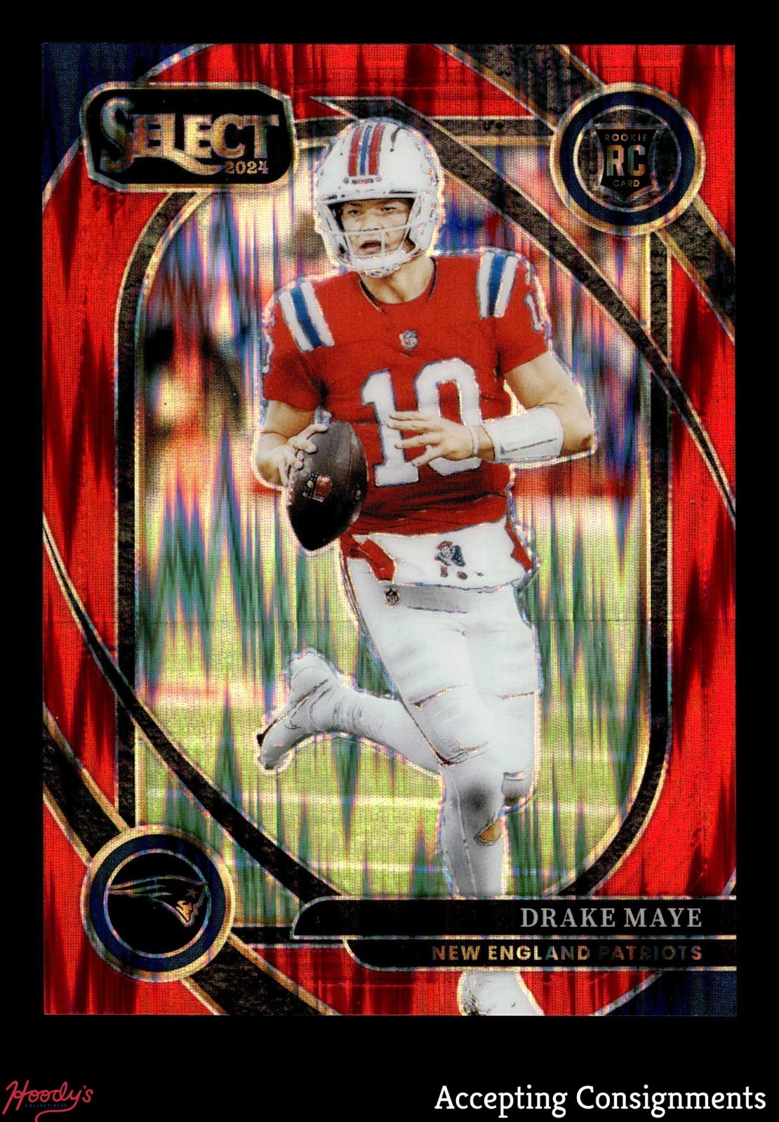 2024 Select Red Shock #218 Drake Maye 163/249 Club Level ROOKIE RC PATRIOTS