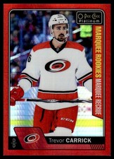 2016-17 O-Pee-Chee Platinum Red Prism Trevor Carrick Rookie 062/199 Carolina