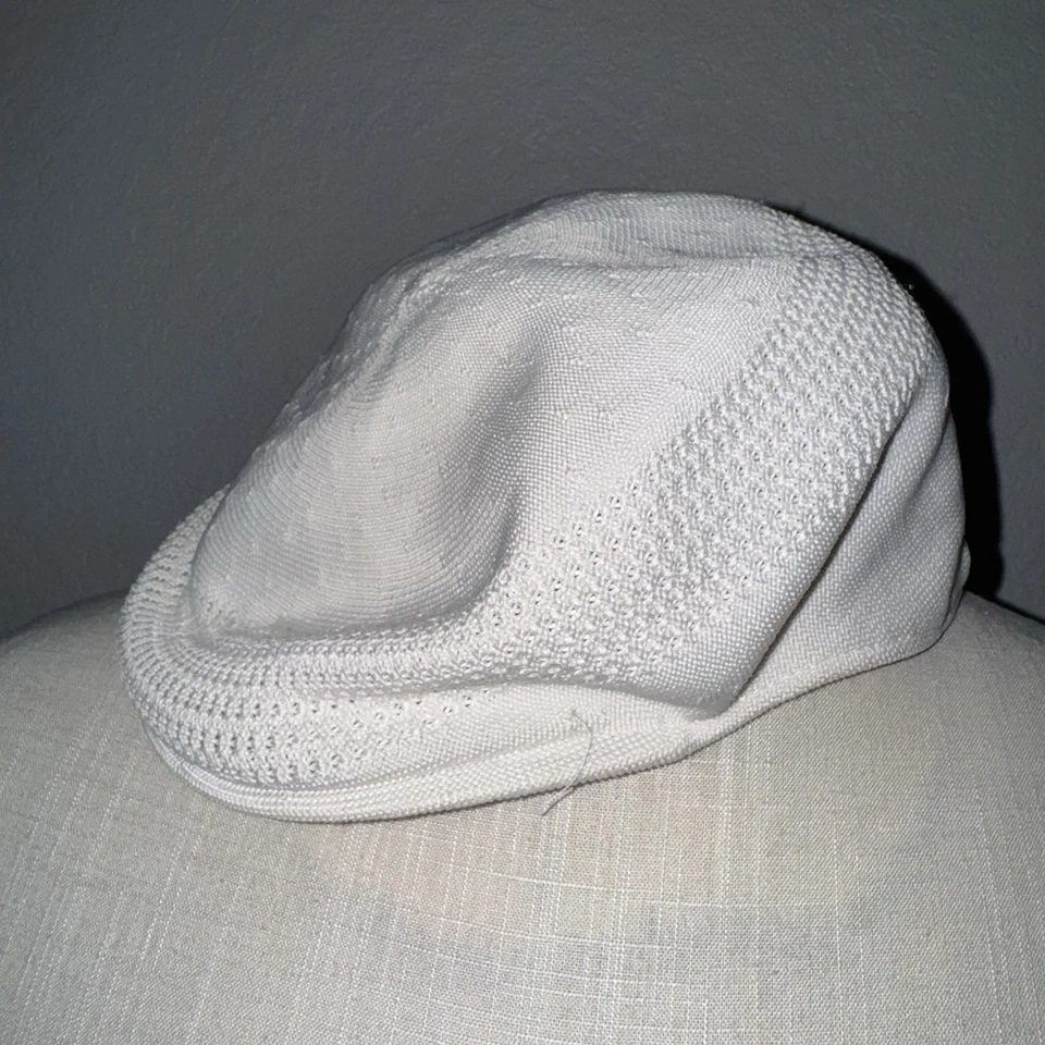 Gorra KANGOL Tropic 504 Ventair 0290BC clásica plana para conducir blanca grande Foto 3 de 4