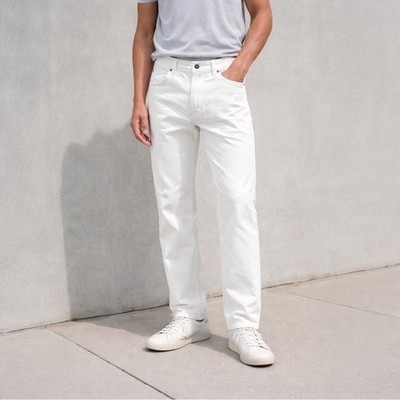Simon Miller White Straight Leg Jeans Men s 34x32 Minimal Denim Made in USA