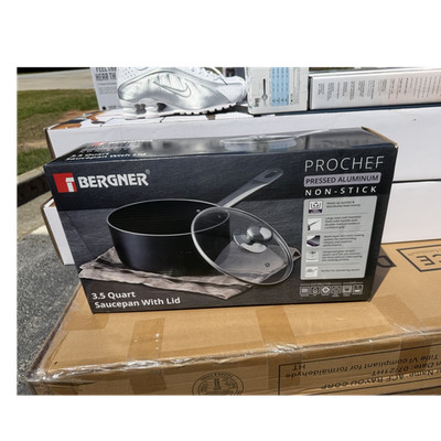 Bergner Prochef 3.5 qt Non-Stick Aluminum Saucepan w/ Lid Induction Ready
