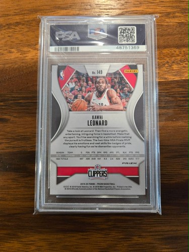 2019-20 Panini Prizm Silver #149 Kawhi Leonard Los Angeles Clippers PSA 9 MINT - Picture 2 of 2