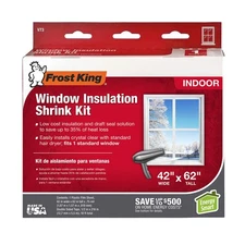Frost King Indoor Shrink Window Kit 42x62 Crystal Clear Plastic Sheet 1 Pack