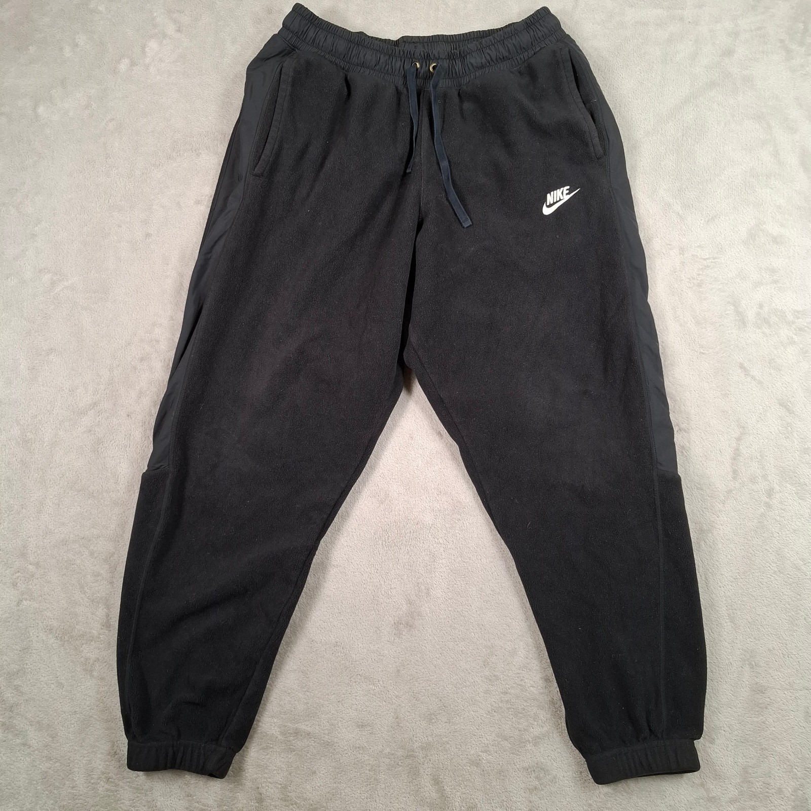 Nike Joggers Mens Medium Black Fleece Tracksuit Bottoms Sweatpants Swoosh