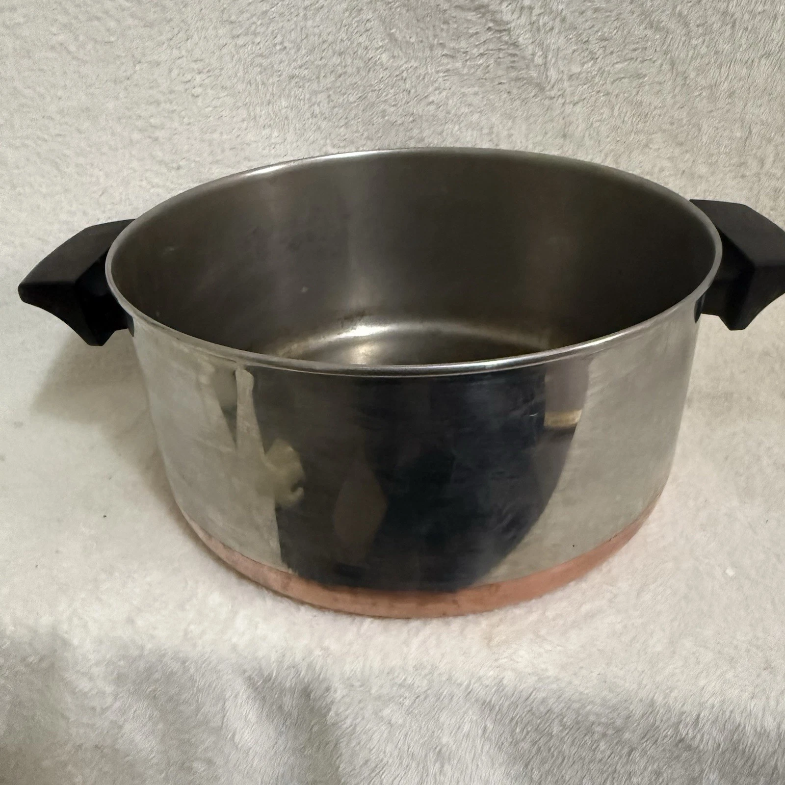 VTG Revere Ware Copper Bottom 4 1/2 Qt Stock Pot NO LID Clinton IL USA Dutchoven